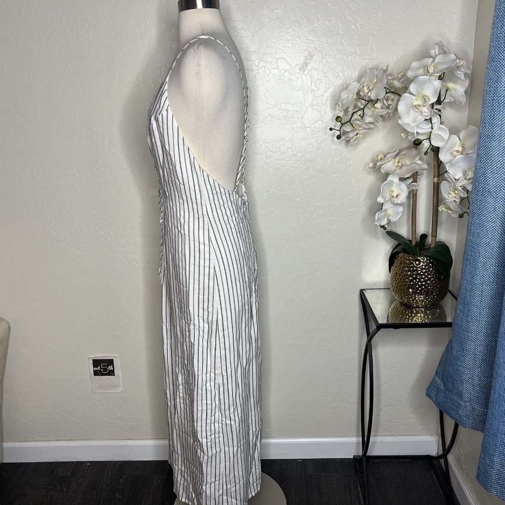 J Brand Satin Stripe Adeline Midi Dress Size Medium - Picture 5 of 10